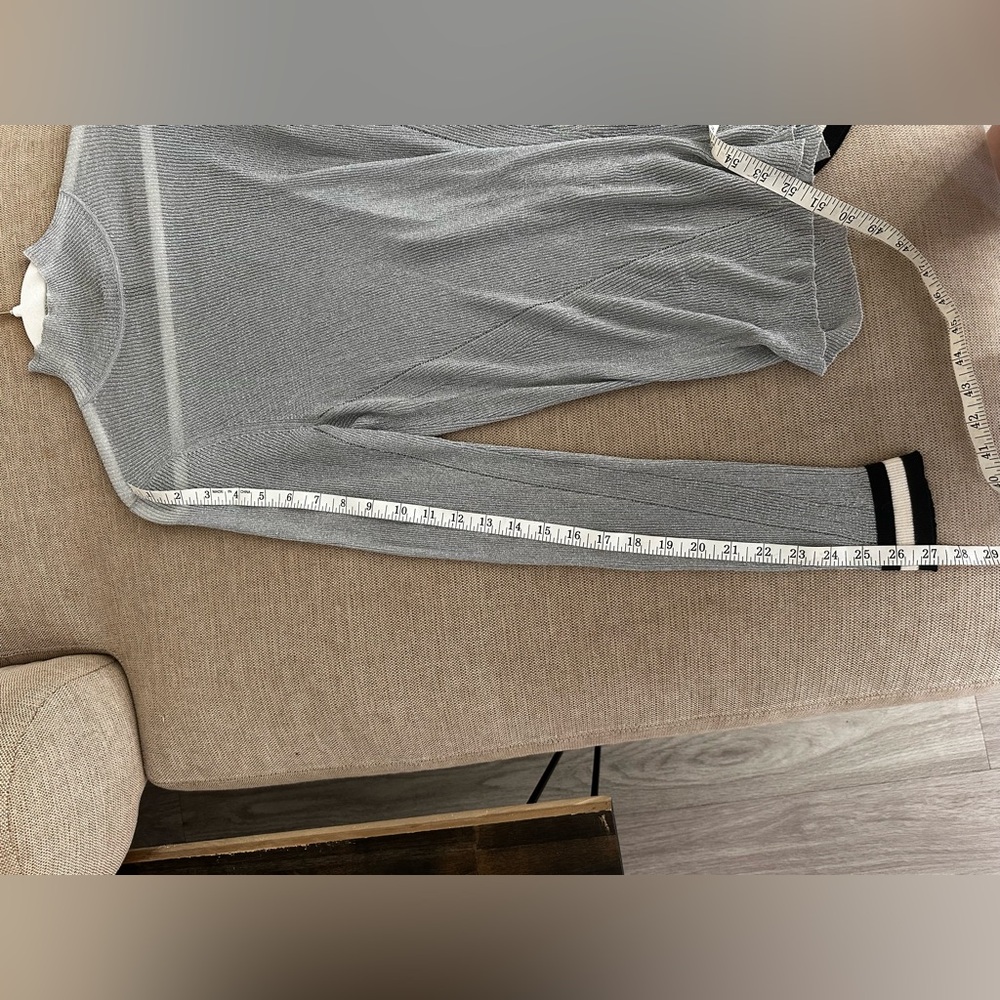 Rag & Bone Sheer Pryia Silver Festive Shimmer Holiday Turtleneck Top - Picture 11 of 11
